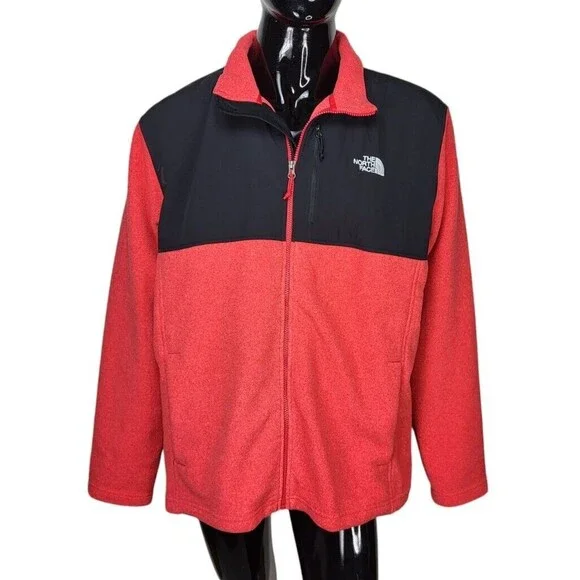 The North Face Red/Black Fleece Full-Zip Jacket Men's Size 2X